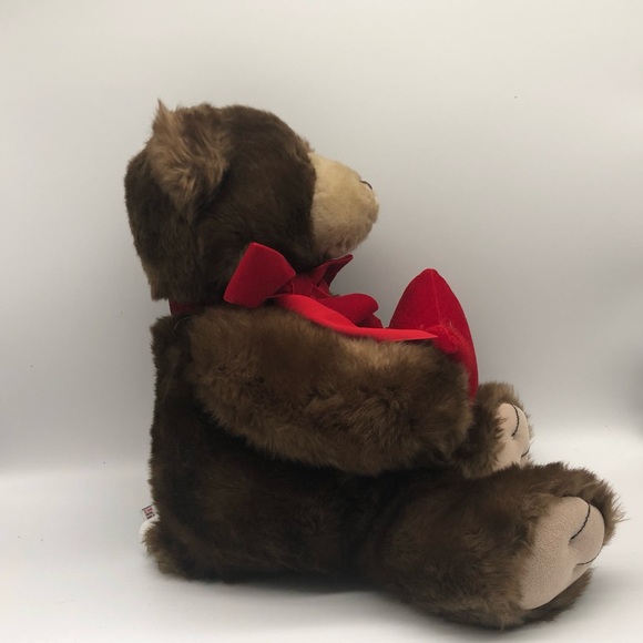 GUND Brown Teddy Bear Plush Red Star Ring Jewelry Holder - Picture 3 of 6
